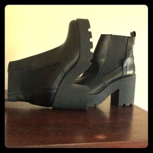 Gorgeous real leather platform booties!